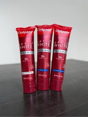 🫶🏻 3 Tubes Colgate Optic White Renewal Toothpaste - Red
